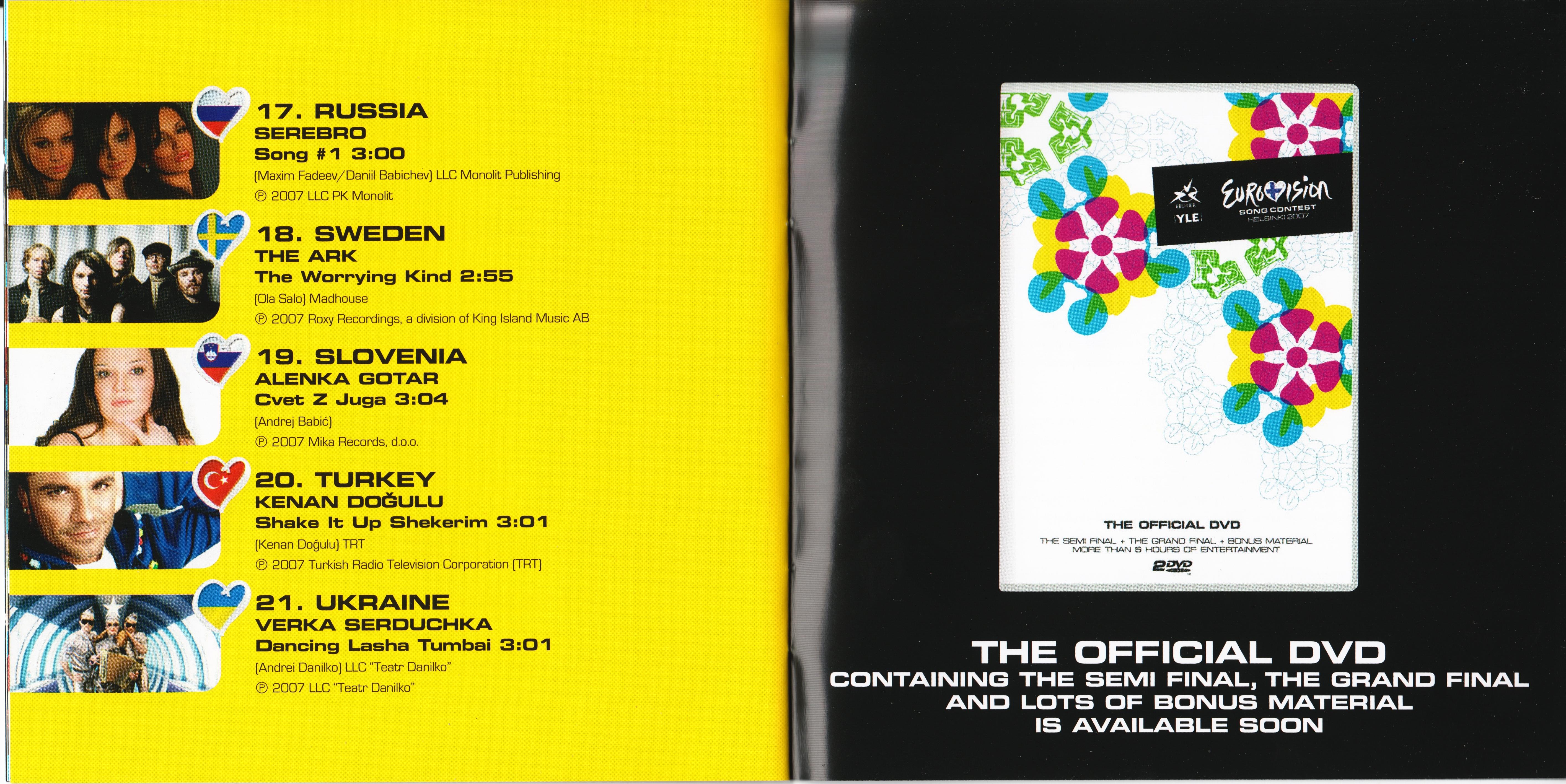 Eurovision Song Contest 2007; Helsinki : Booklet 6